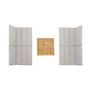 Arno Outdoor 5 Piece Teak Wood Seating Set in Beige Olefin - Furniture City (CA)l