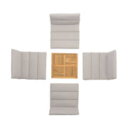 Arno Outdoor 5 Piece Teak Wood Seating Set in Beige Olefin - Furniture City (CA)l