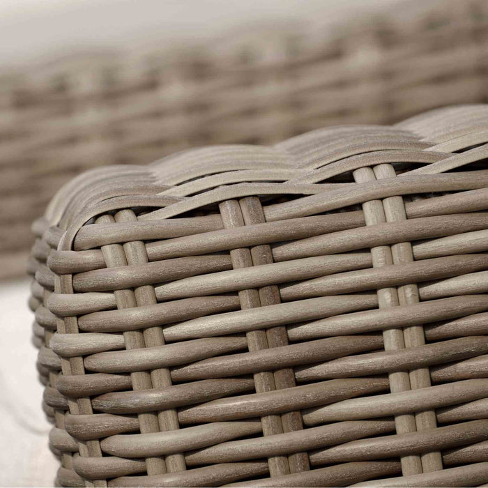 Bahamas Outdoor 4 Piece Wicker & Teak Sofa Seating Set with Beige Olefin