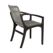 Glendora Beckham Outdoor Patio 7 Piece Live Edge Dining Set in Eucalyptus Wood and Gray Rope - Furniture City (CA)l