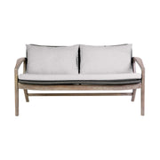 Beckham 4 Piece Outdoor Patio Seating Set in Light Eucalyptus Wood with Charcoal Rope and White Cushions - Furniture City (CA)l