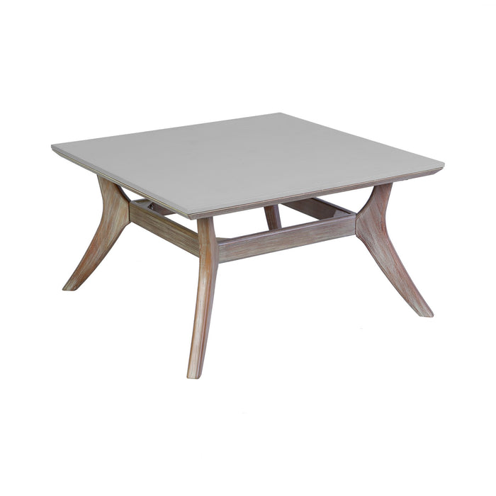 Beckham 4 Piece Outdoor Patio Seating Set in Light Eucalyptus Wood with Charcoal Rope and White Cushions