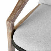 Beckham 4 Piece Outdoor Patio Seating Set in Light Eucalyptus Wood with Charcoal Rope and White Cushions - Furniture City (CA)l