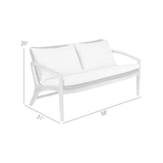 Beckham Outdoor Sofa in Dark Eucalyptus Wood and Gray Rope with White Cushions - Furniture City (CA)l