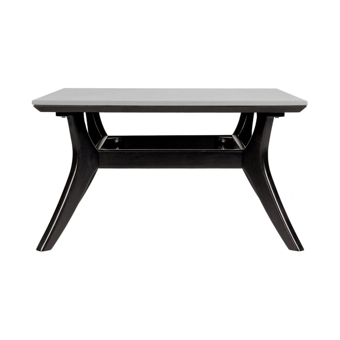 Beckham Outdoor Coffee Table in Dark Eucalyptus Wood and Super Stone