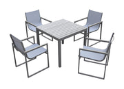 Bistro Dining Set Gray Powder Coated Finish (Table with 4 chairs) - Furniture City (CA)l