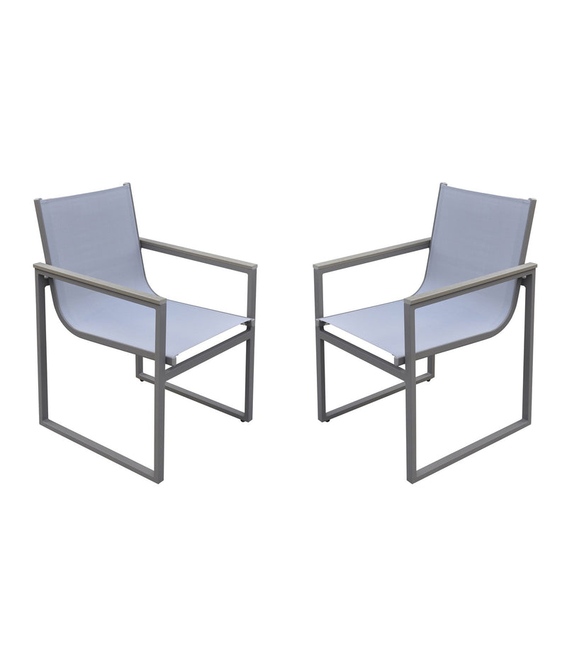 Bistro Dining Set Gray Powder Coated Finish (Table with 4 chairs) - Furniture City (CA)l