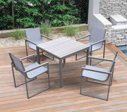 Bistro Dining Set Gray Powder Coated Finish (Table with 4 chairs) - Furniture City (CA)l