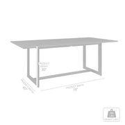 Cayman Outdoor Patio 5-Piece Dining Table Set in Aluminum with Gray Cushions - Furniture City (CA)l