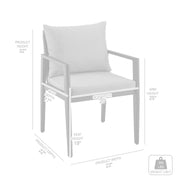 Cayman Outdoor Patio 5-Piece Dining Table Set in Aluminum with Gray Cushions - Furniture City (CA)l