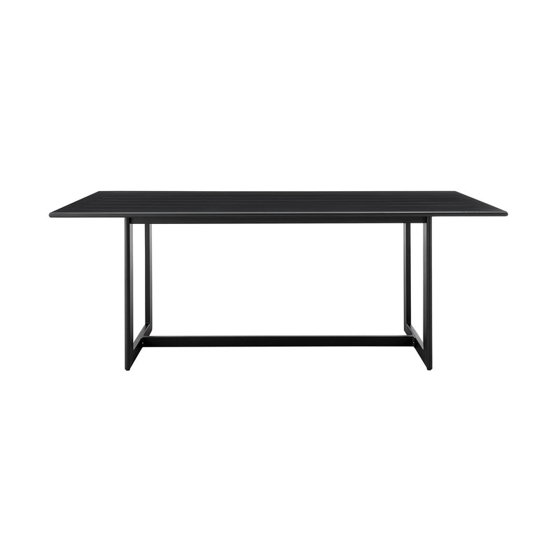Cayman Outdoor Patio 5-Piece Dining Table Set in Aluminum with Gray Cushions - Furniture City (CA)l