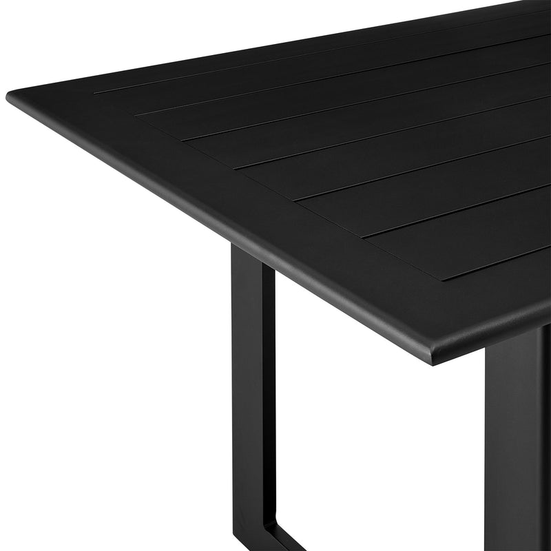 Cayman Outdoor Patio 5-Piece Dining Table Set in Aluminum with Gray Cushions - Furniture City (CA)l