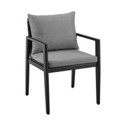 Cayman Outdoor Patio 7-Piece Dining Table Set in Aluminum with Gray Cushions - Furniture City (CA)l