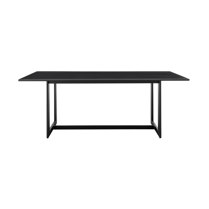 Cayman Outdoor Patio 7-Piece Dining Table Set in Aluminum with Gray Cushions