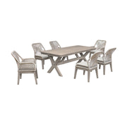 Costa 7-Piece Patio Outdoor Dining Set in Gray Acacia Wood and Rope - Furniture City (CA)l
