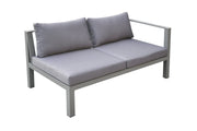 Cliff Outdoor Patio Aluminum Sectional in Gray Powder Coated Finish with Gray Fabric Cushions - Furniture City (CA)l