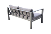 Cliff Outdoor Patio Aluminum Sectional in Gray Powder Coated Finish with Gray Fabric Cushions - Furniture City (CA)l