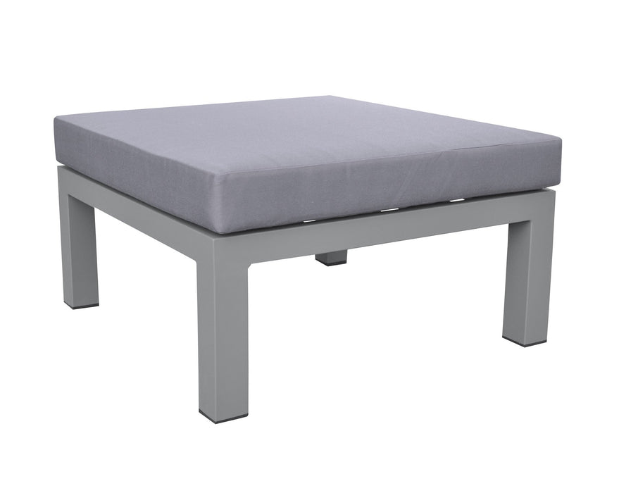 Cliff Outdoor Patio Aluminum Sectional in Gray Powder Coated Finish with Gray Fabric Cushions