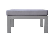 Cliff Outdoor Patio Aluminum Sectional in Gray Powder Coated Finish with Gray Fabric Cushions - Furniture City (CA)l