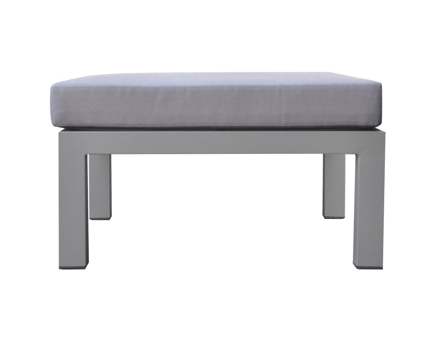 Cliff Outdoor Patio Aluminum Sectional in Gray Powder Coated Finish with Gray Fabric Cushions