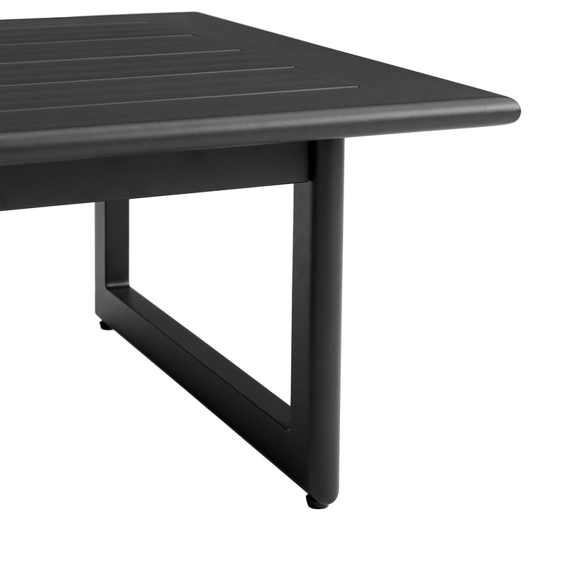 Cayman 4 Piece Black Aluminum Outdoor Seating Set with Dark Gray Cushions - Furniture City (CA)l