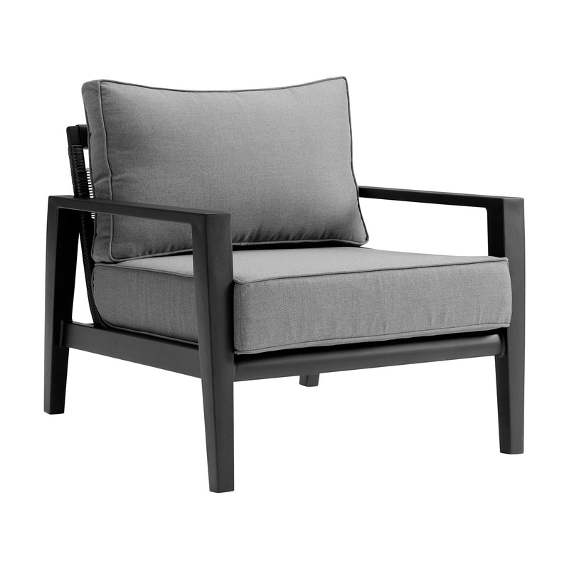 Cayman Aluminum Outdoor Chair in Black and Dark Gray - Furniture City (CA)l