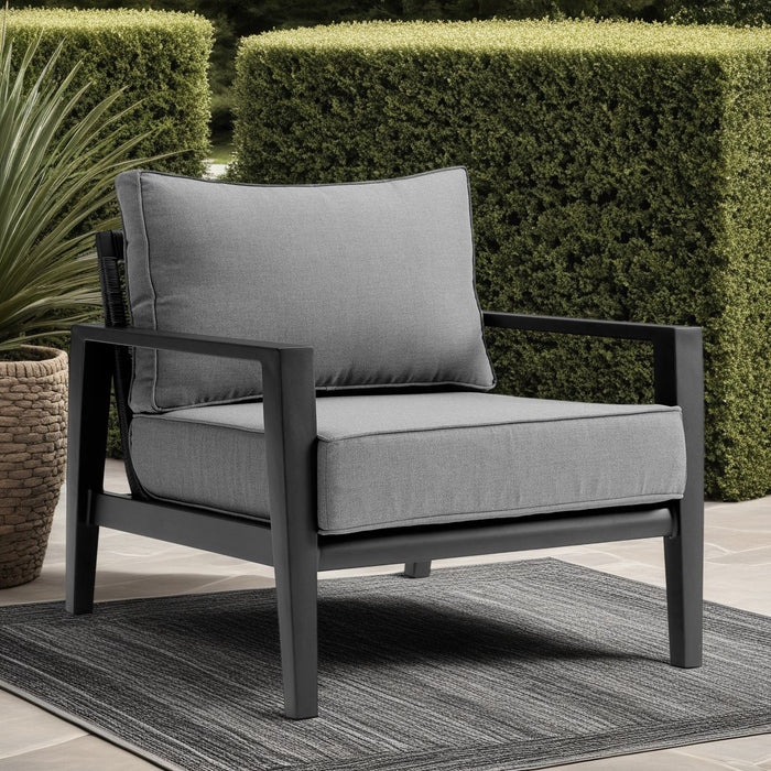 Cayman Aluminum Outdoor Chair in Black and Dark Gray
