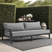 Cayman Aluminum Outdoor Sofa in Black and Dark Gray - Furniture City (CA)l