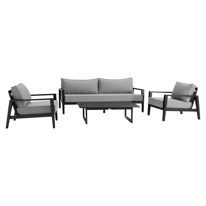 Cayman Aluminum Outdoor Coffee Table in Black - Furniture City (CA)l