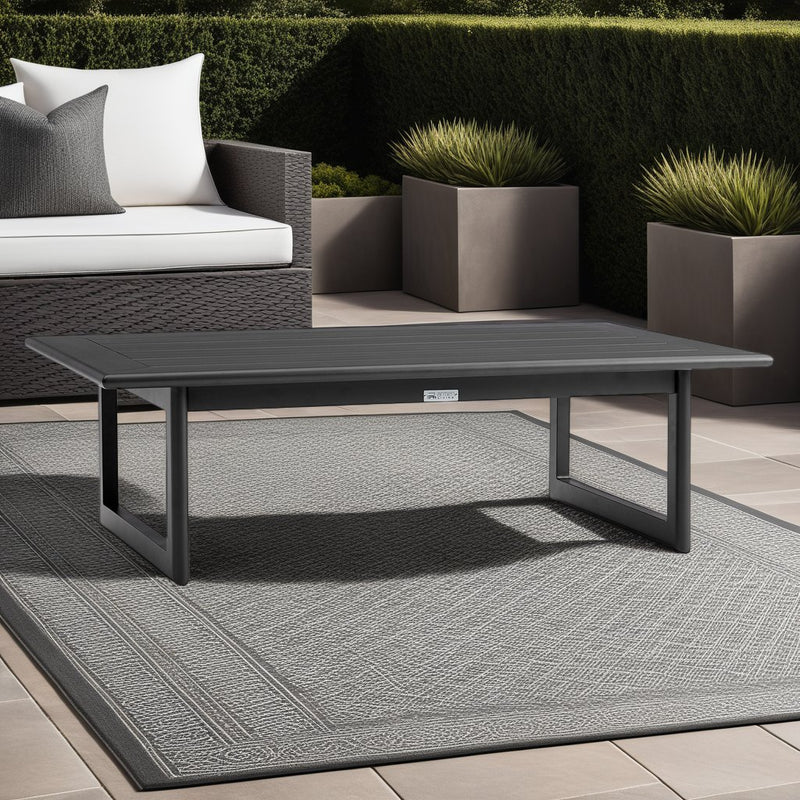 Cayman Aluminum Outdoor Coffee Table in Black - Furniture City (CA)l