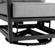 Cayman 3 Piece Black Aluminum Outdoor Seating Set with Dark Gray Cushions - Furniture City (CA)l