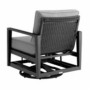 Cayman 5 Piece Black Aluminum Outdoor Seating Set with Dark Gray Cushions - Furniture City (CA)l