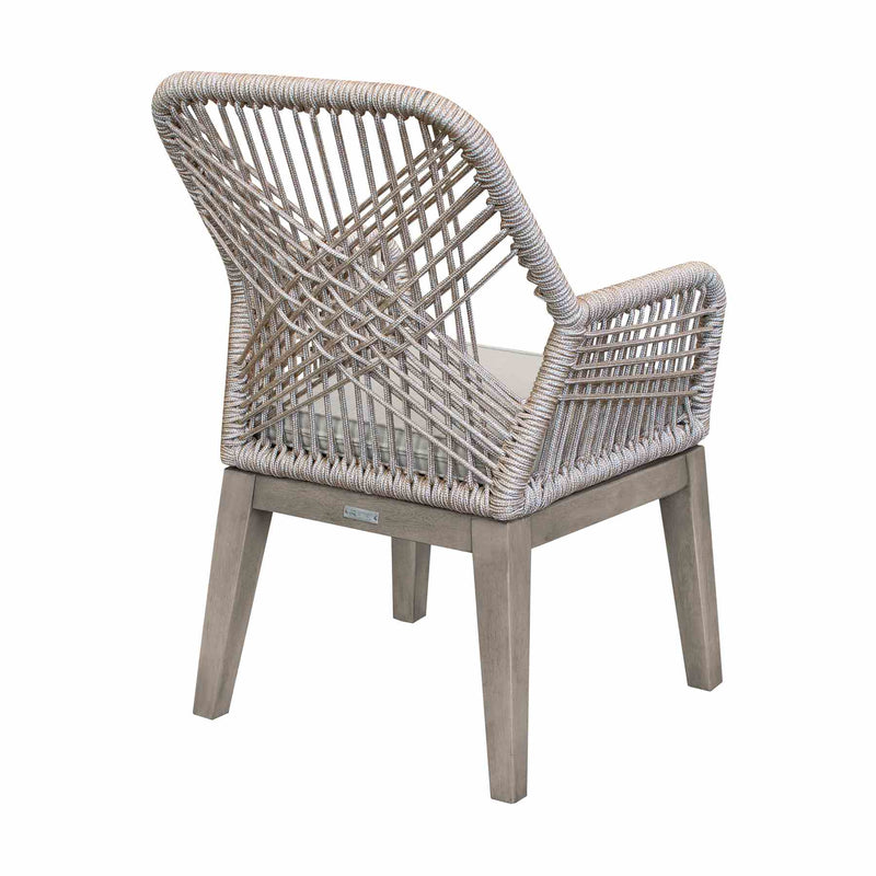 Costa 7-Piece Patio Outdoor Dining Set with Arm Chairs in Gray Acacia Wood and Rope - Furniture City (CA)l