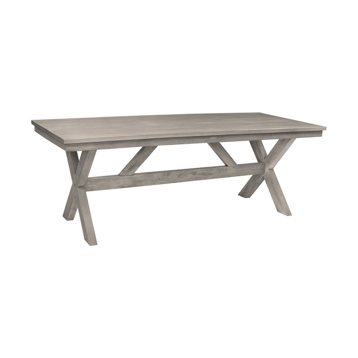 Costa Outdoor Patio 7-Piece Dining Table Set with Side Chairs in Gray Acacia Wood and Rope