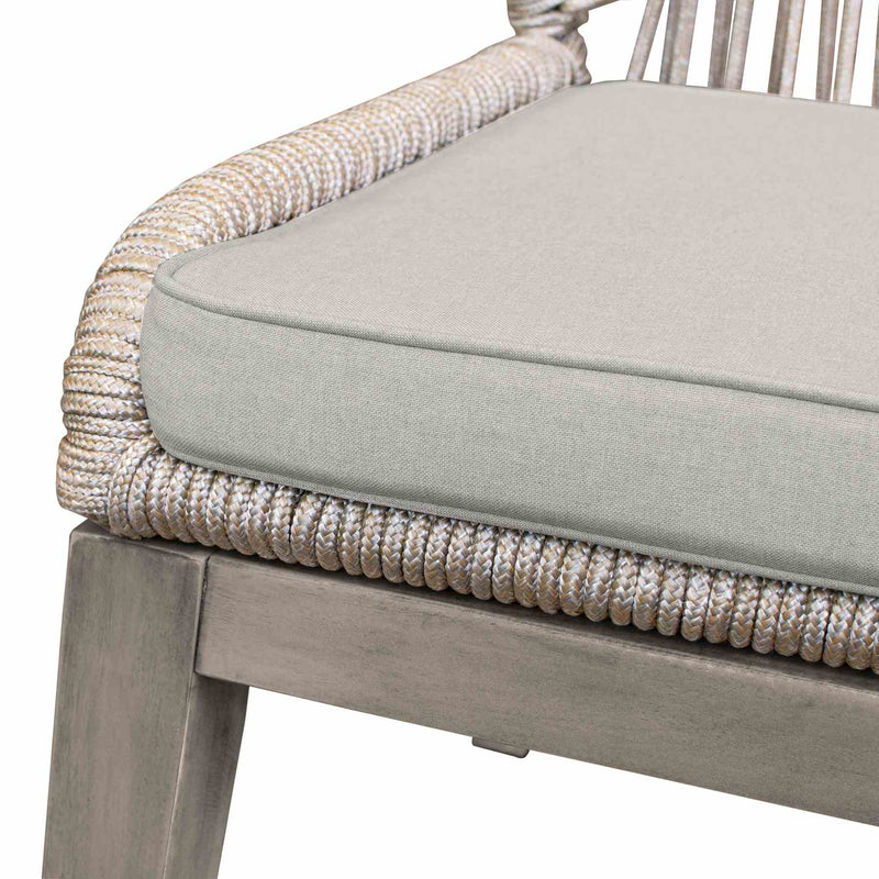 Costa Outdoor Patio 7-Piece Dining Table Set with Side Chairs in Gray Acacia Wood and Rope - Furniture City (CA)l
