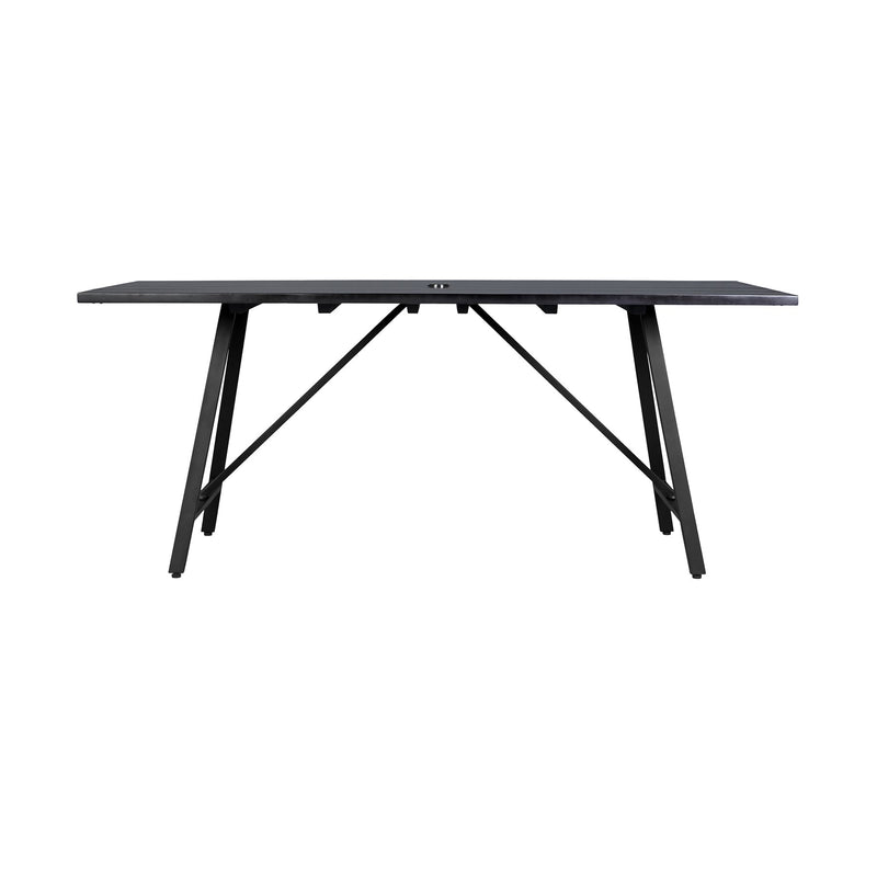 Frinton Clip and Rhett 6 Piece Outdoor Dining Set in Dark Eucalyptus with Gray Rope - Furniture City (CA)l