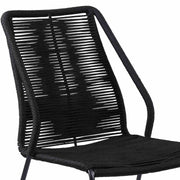 Kylie and Clip 3 Piece Outdoor Patio 36" Dining Set in Black Eucalyptus Wood and Black Rope - Furniture City (CA)l