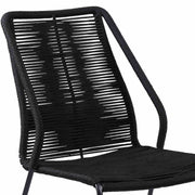 Kylie and Clip Outdoor Patio 5 Piece Dining Set in Black Rope with Black Eucalyptus Wood - Furniture City (CA)l