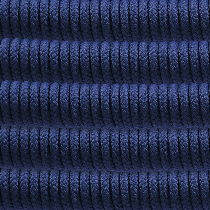 Kylie and Clip Outdoor Patio 5 Piece Dining Set in Blue Rope with Black Eucalyptus Wood