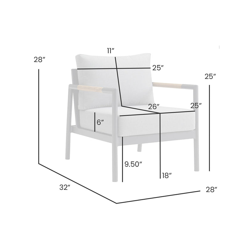 Crown Aluminum and Teak Wood Outdoor Chair in Black and Dark Gray - Furniture City (CA)l