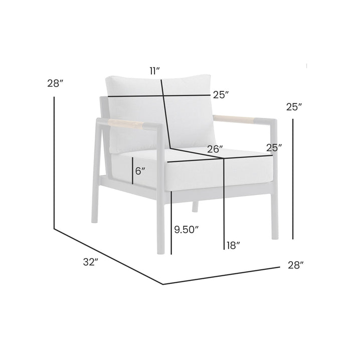 Crown Aluminum and Teak Wood Outdoor Chair in Black and Dark Gray