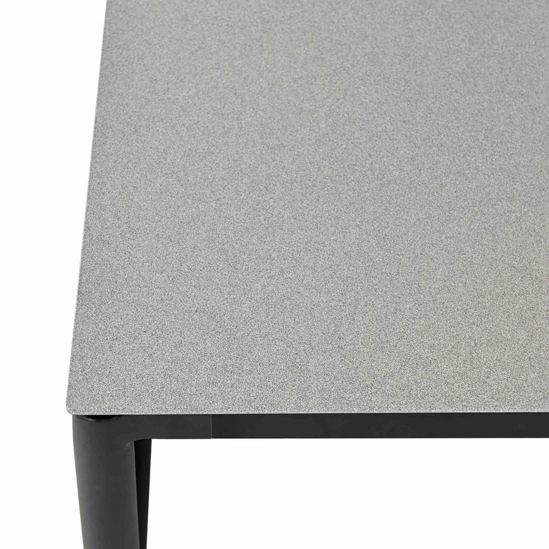 Crown Aluminum and Teak Wood Outdoor Coffee Table in Black - Furniture City (CA)l