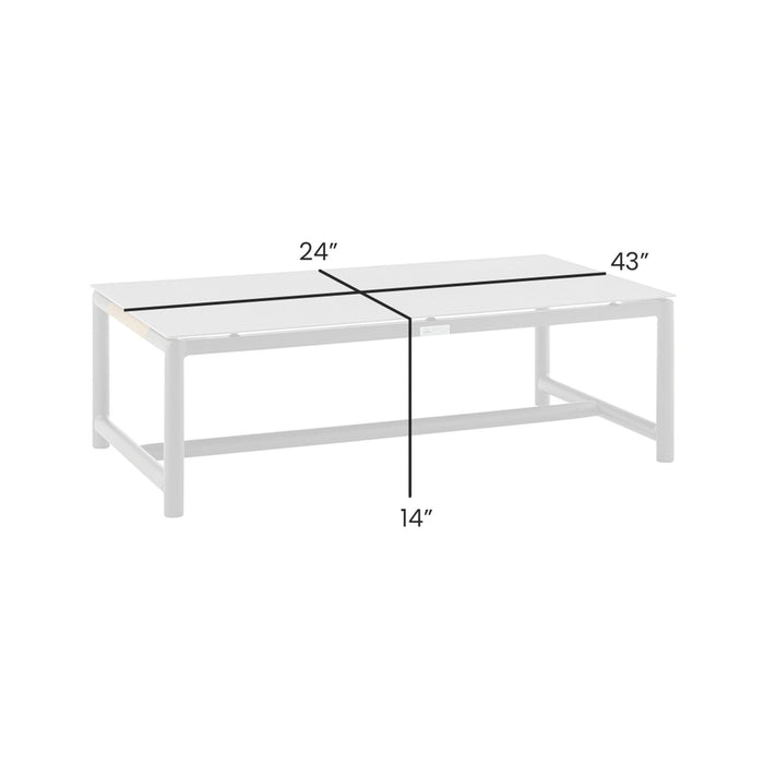 Crown Aluminum and Teak Wood Outdoor Coffee Table in Black