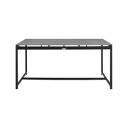 Crown 7 Piece Black Aluminum and Teak Outdoor Dining Set with Dark Gray Fabric - Furniture City (CA)l