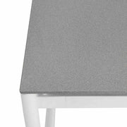 Crown 4 Piece White Aluminum and Teak Outdoor Seating Set with Light Gray Cushions - Furniture City (CA)l