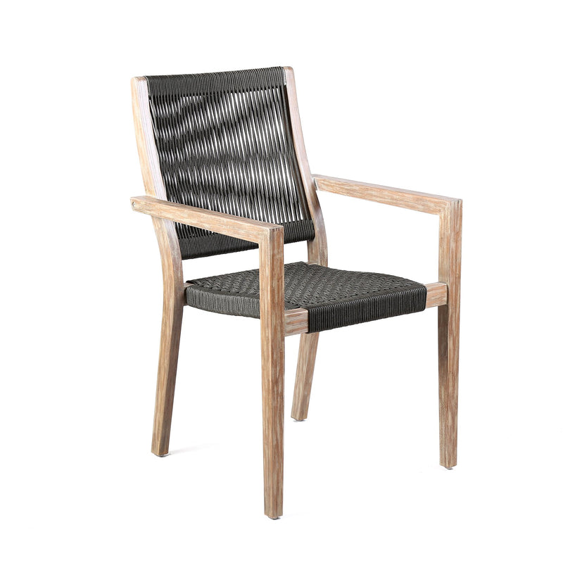 Sienna and Madsen 5 Piece Outdoor Eucalyptus Dining Set with Gray Teak Finish - Furniture City (CA)l