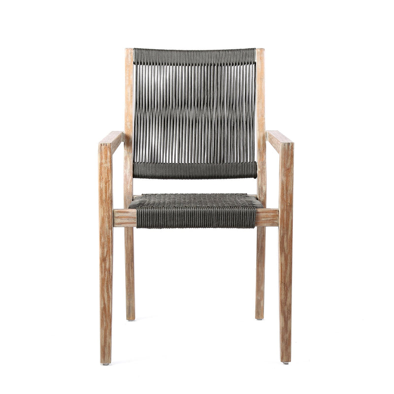 Sienna and Madsen 5 Piece Outdoor Eucalyptus Dining Set with Gray Teak Finish - Furniture City (CA)l
