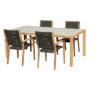 Sienna and Madsen 5 Piece Outdoor Eucalyptus Dining Set with Teak Finish - Furniture City (CA)l