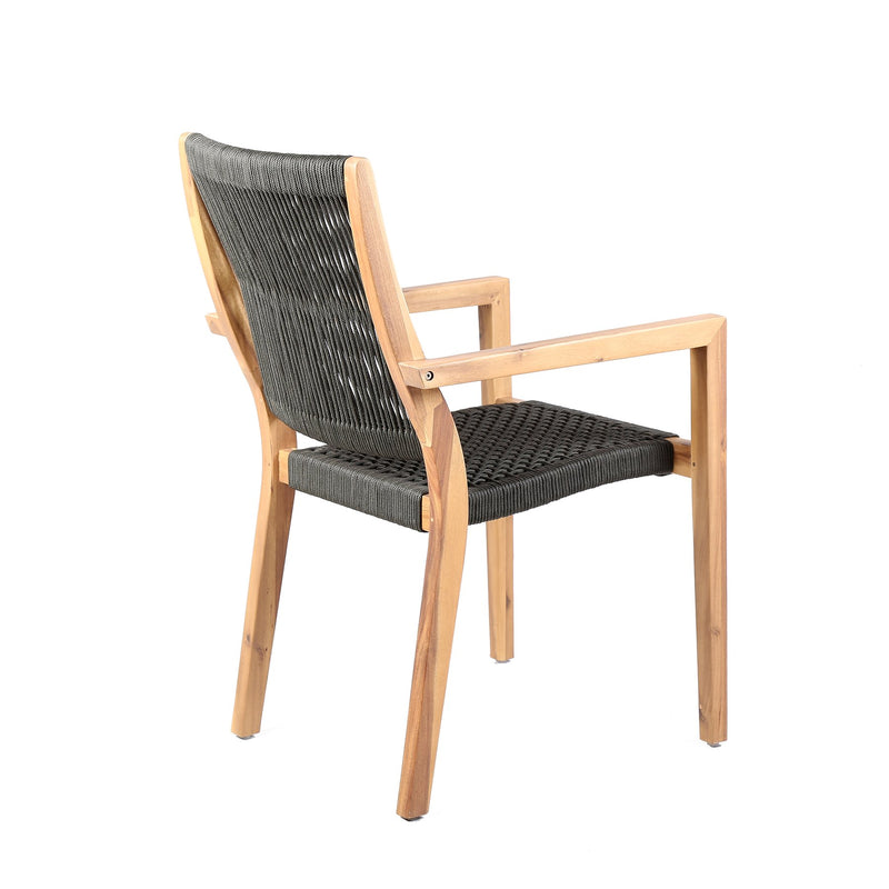 Sienna and Madsen 5 Piece Outdoor Eucalyptus Dining Set with Teak Finish - Furniture City (CA)l