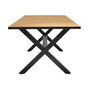 Portals Outdoor 5 Piece Black Aluminum & Teak Wood Dining Set - Furniture City (CA)l